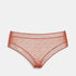 Shop Rescue Spa Morphology briefs in a terracotta lace fabric with detailed trim on the waistband and leg openings.