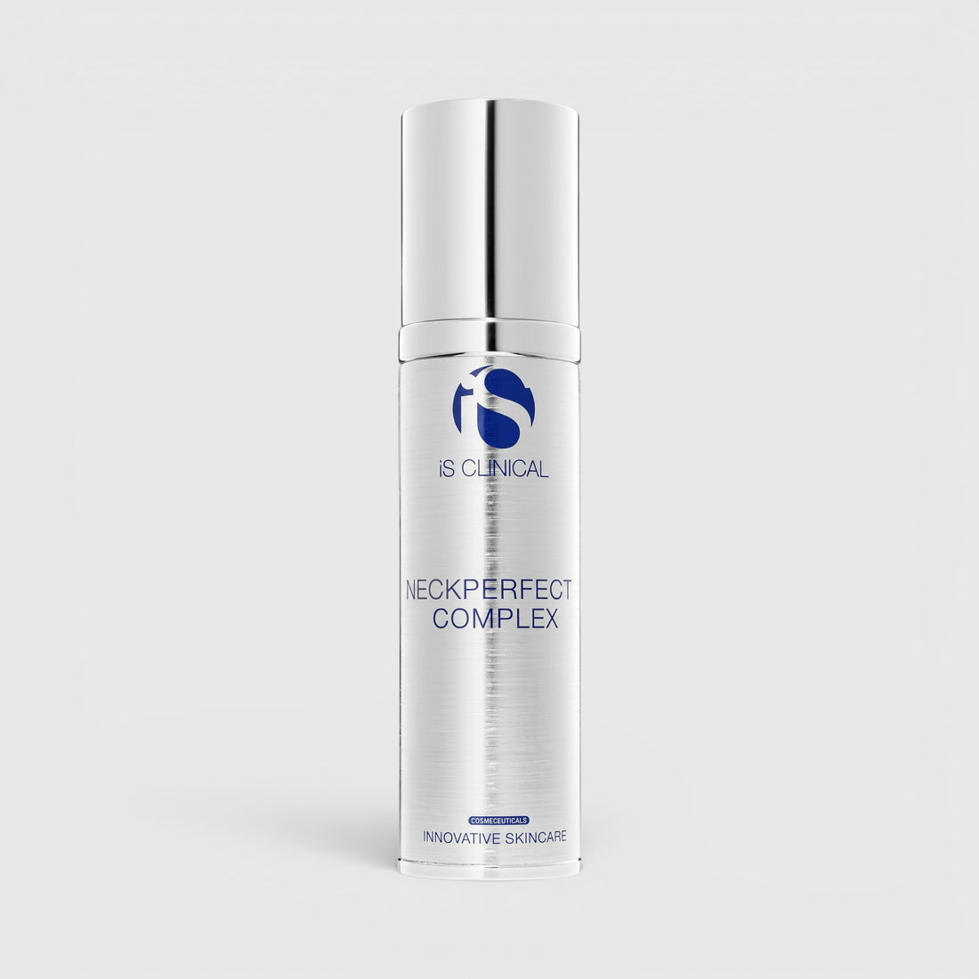 Shop Rescue Spa iS CLINICAL Neckperfect Complex firming cream in a silver pump bottle for neck and décolleté care.