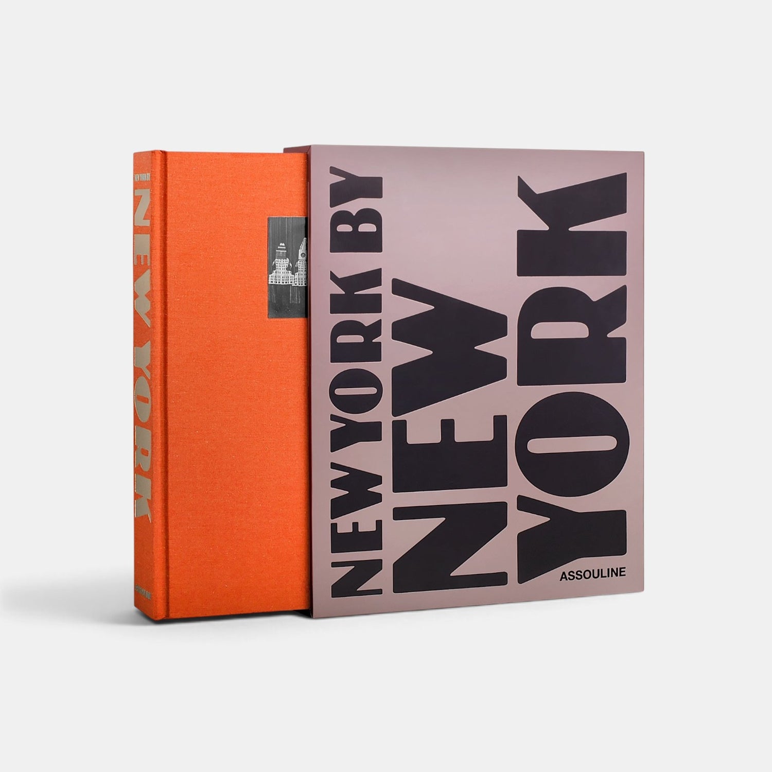 Shop Rescue Spa New York by New York hardcover book with orange linen cover and grey slipcase featuring bold typography