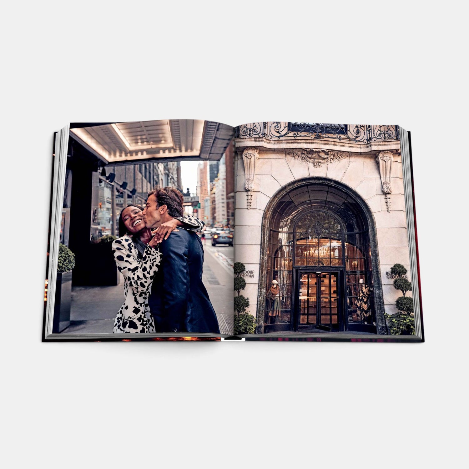 Shop Rescue Spa New York Chic coffee table book open to a spread featuring NYC street photography by Oliver Pilcher