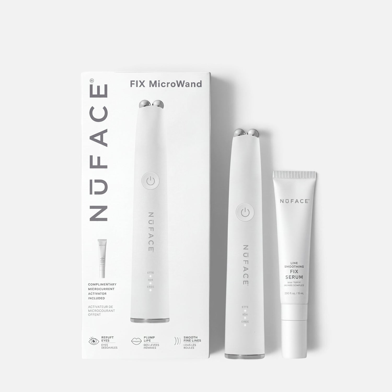 Shop Rescue Spa NuFACE FIX MicroWand device and line smoothing serum set for facial lifting and depuffing