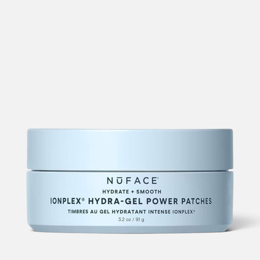 Shop Rescue Spa NuFACE IonPlex Hydra-Gel Power Patches jar in light blue, designed for under-eye hydration.