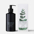 Shop Rescue Spa Olverum Body Cleanser in a black pump bottle next to its white box with a green leaf illustration.
