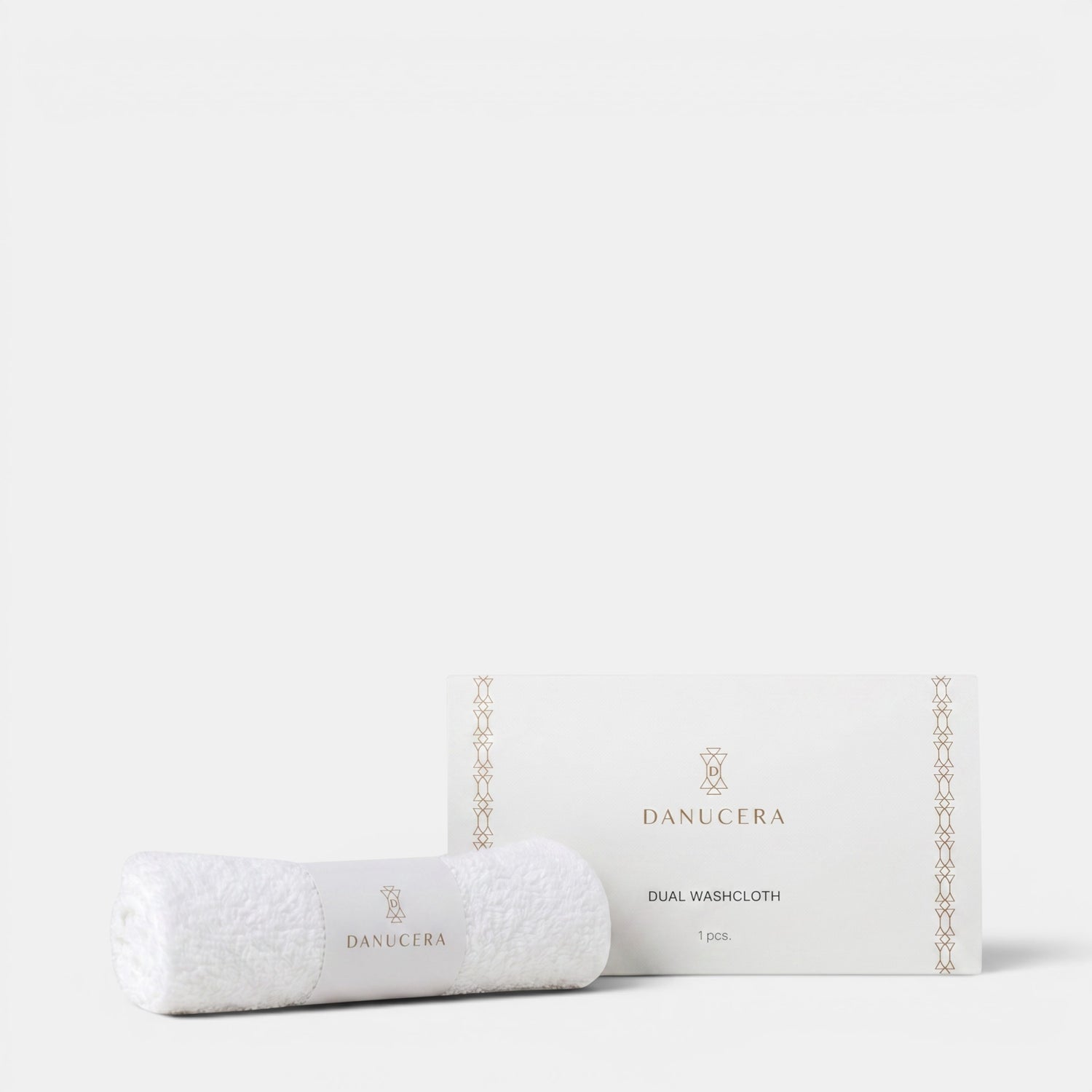 Shop Rescue Spa organic cotton dual washcloth with terry and muslin sides, presented with its branded packaging.