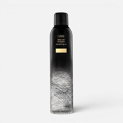 Shop Rescue Spa Oribe Gold Lust Dry Shampoo in a black aerosol bottle with a unique black and white hair texture design