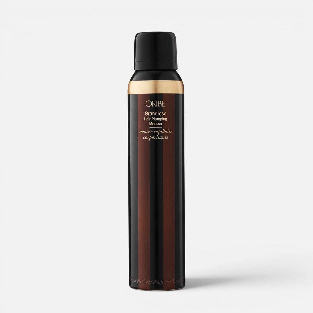 Shop Rescue Spa Oribe Grandiose Hair Plumping Mousse in a sleek black and gold 5.7 oz bottle for voluminous hair.