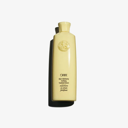 Shop Rescue Spa Oribe Hair Alchemy Fortifying Treatment Serum in a pale yellow bottle for strengthening fragile hair.