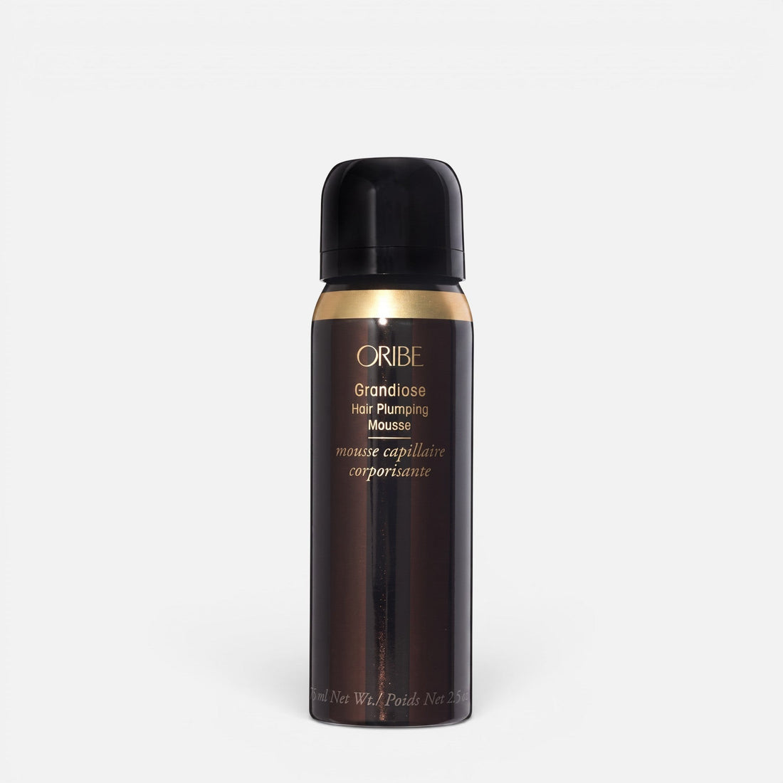 Shop Rescue Spa Oribe Grandiose Hair Plumping Mousse in a dark brown bottle for added volume and thickness