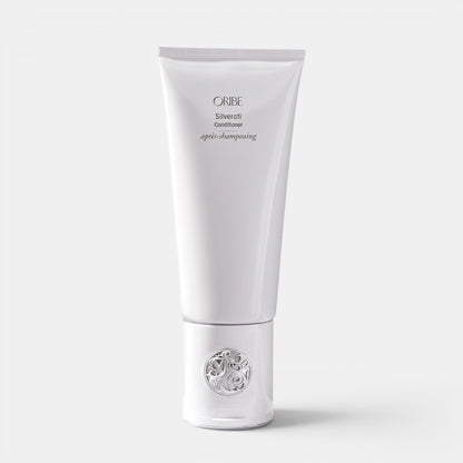 Shop Rescue Spa Oribe Silverati brightening conditioner in a white 200ml squeeze tube for grey and silver hair.