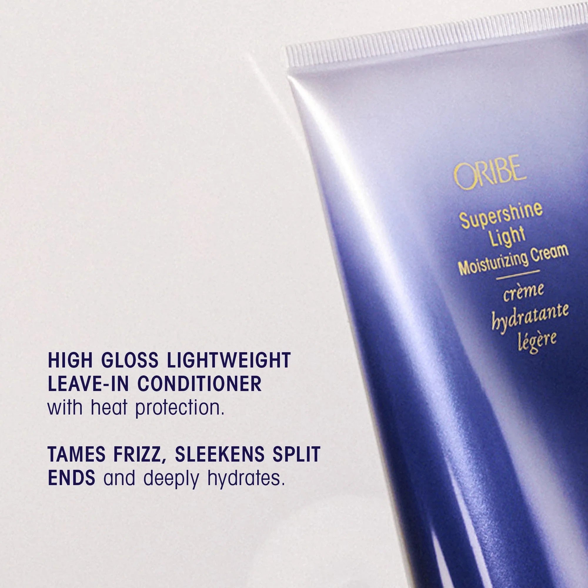 Shop Rescue Spa Oribe Supershine Light Moisturizing Cream tube, high gloss leave-in conditioner with heat protection.