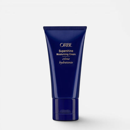 Shop Rescue Spa Oribe Supershine Moisturizing Cream in a dark blue squeeze tube for hydrating and smoothing hair.