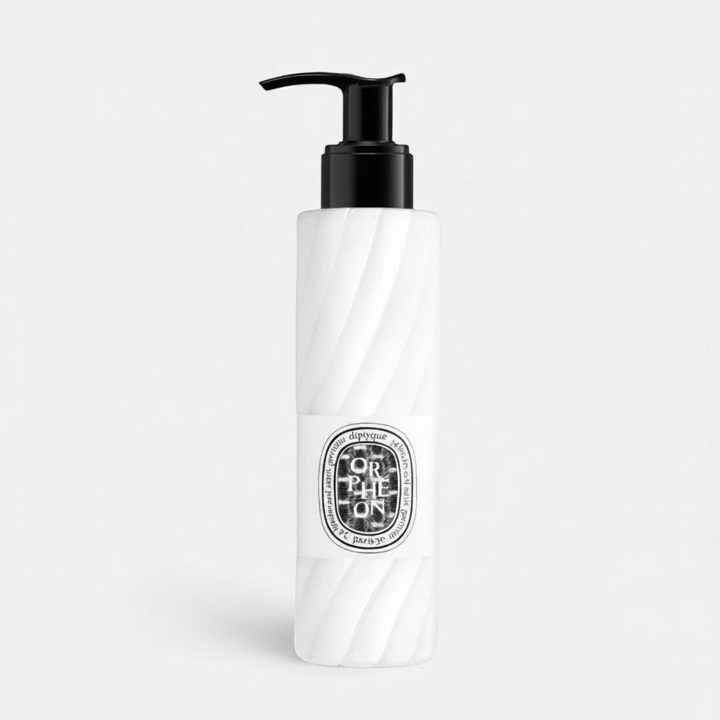 Shop Rescue Spa Diptyque Orpheon perfumed body lotion in a white 200ml pump bottle with iconic oval label.