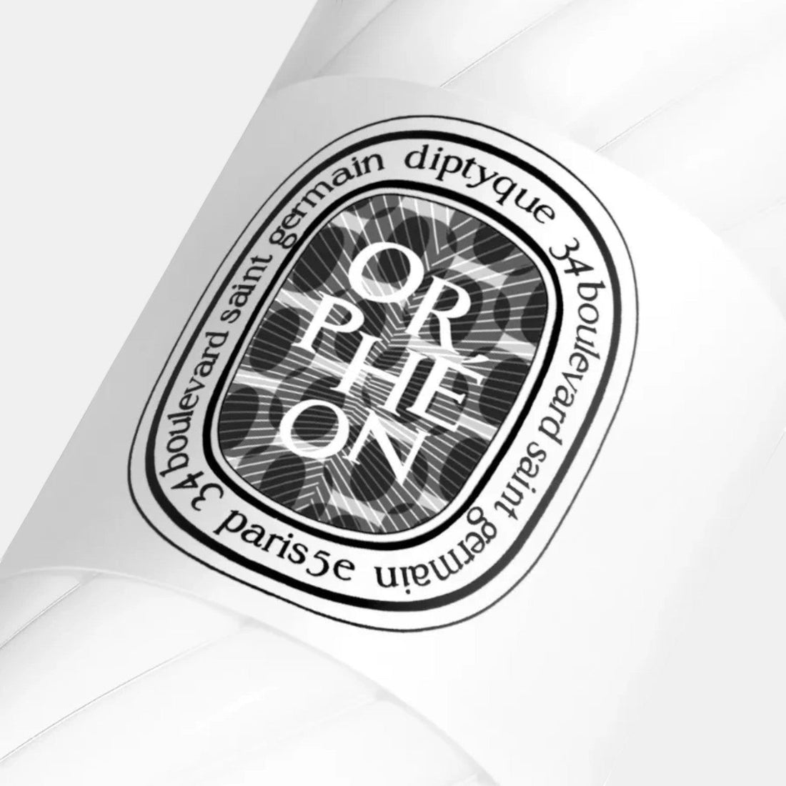 Shop Rescue Spa Diptyque Orpheon perfumed body lotion bottle with iconic black and white oval label design