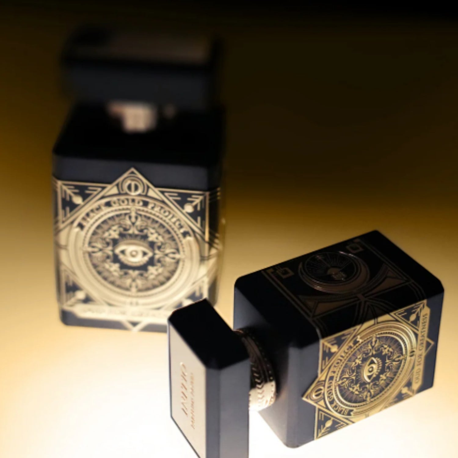Shop Rescue Spa Oud For Greatness Eau De Parfum 90ml, black bottle with gold intricate design and cap.