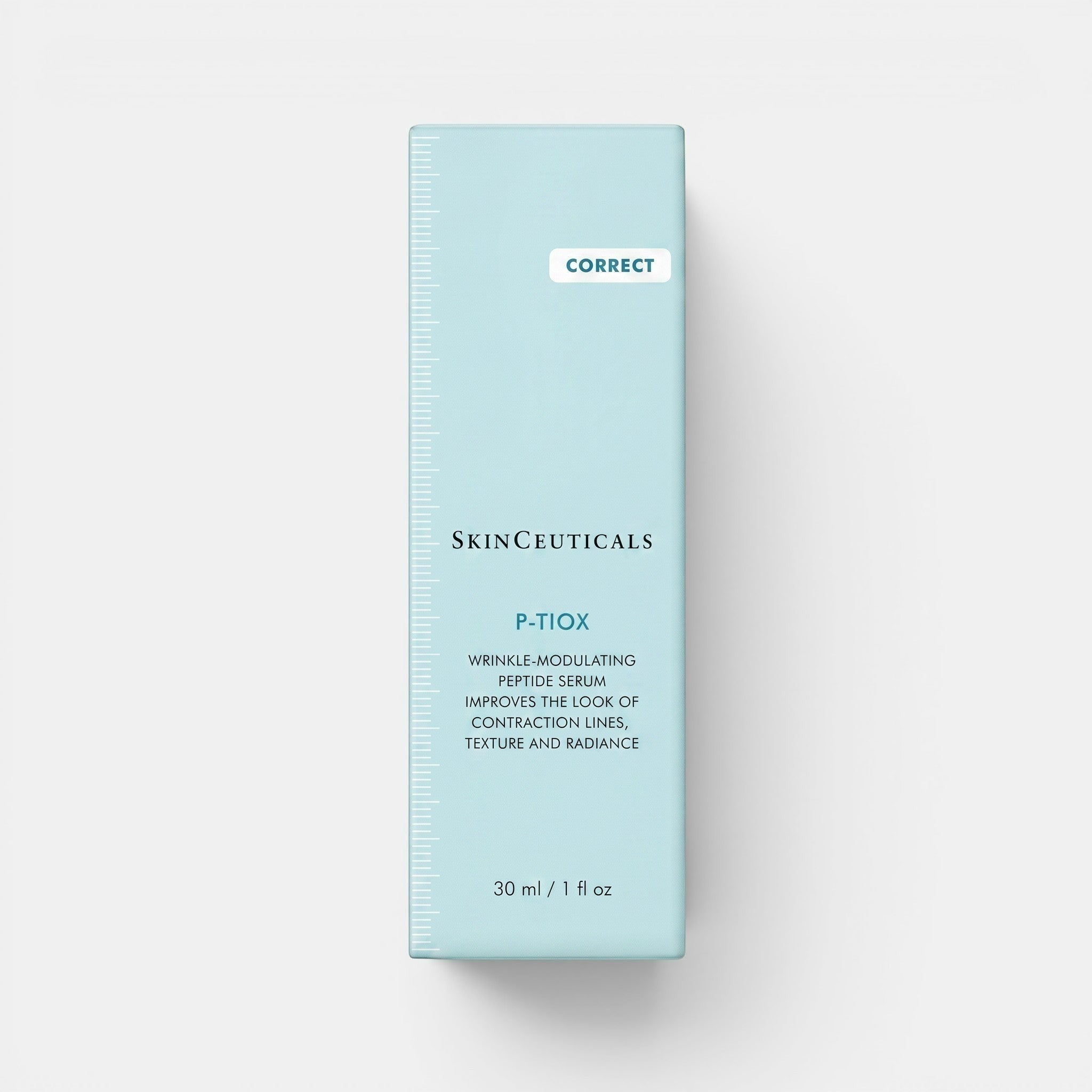 Shop Rescue Spa P-Tiox peptide serum in a light blue 30ml bottle box for wrinkle correction and skin radiance.