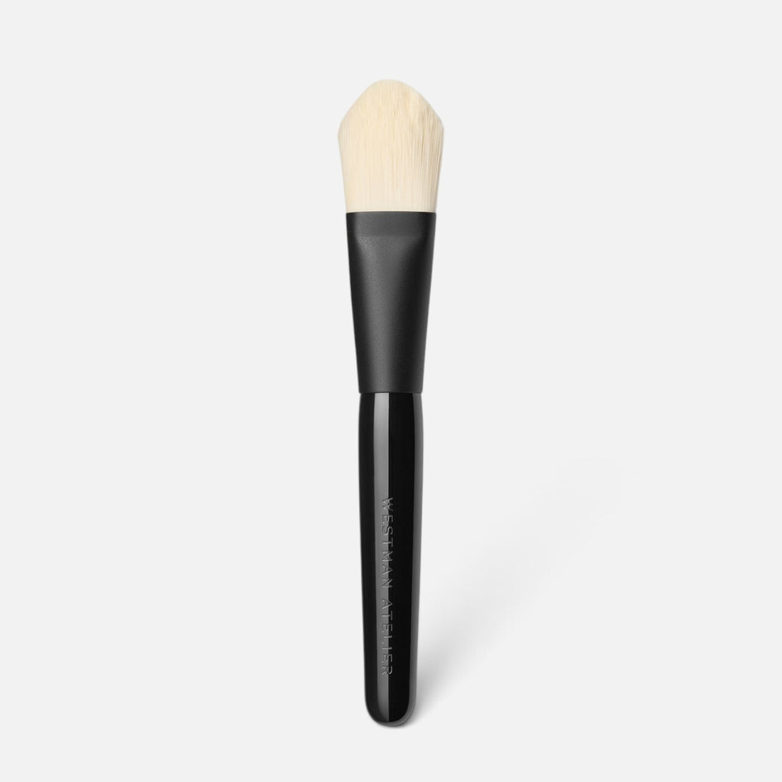 Shop Rescue Spa paddle foundation brush with soft cruelty-free nylon bristles and a sleek black lacquered birch handle.
