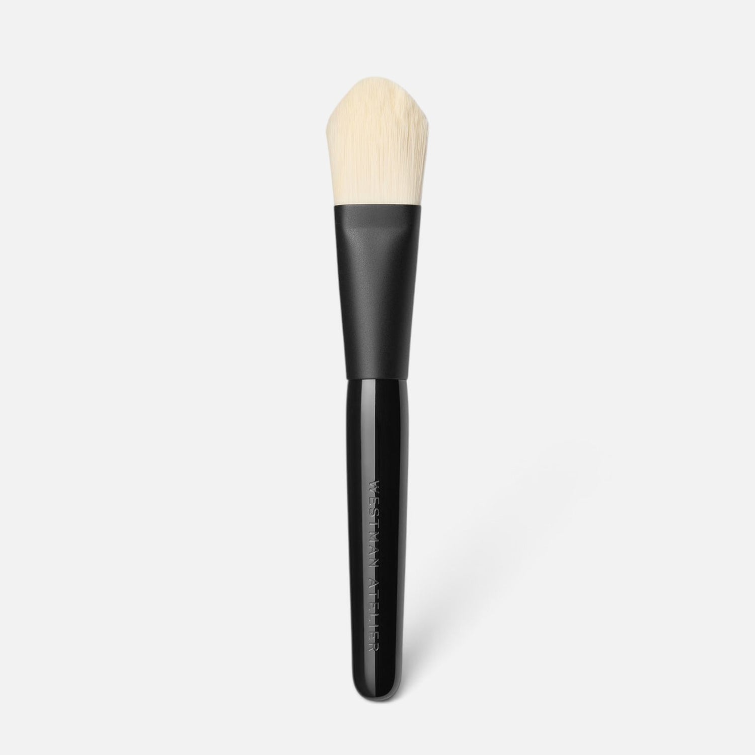 Shop Rescue Spa paddle foundation brush with soft cruelty-free nylon bristles and a sleek black lacquered birch handle.