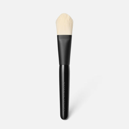 Shop Rescue Spa paddle foundation brush with soft cruelty-free nylon bristles and a sleek black lacquered birch handle.