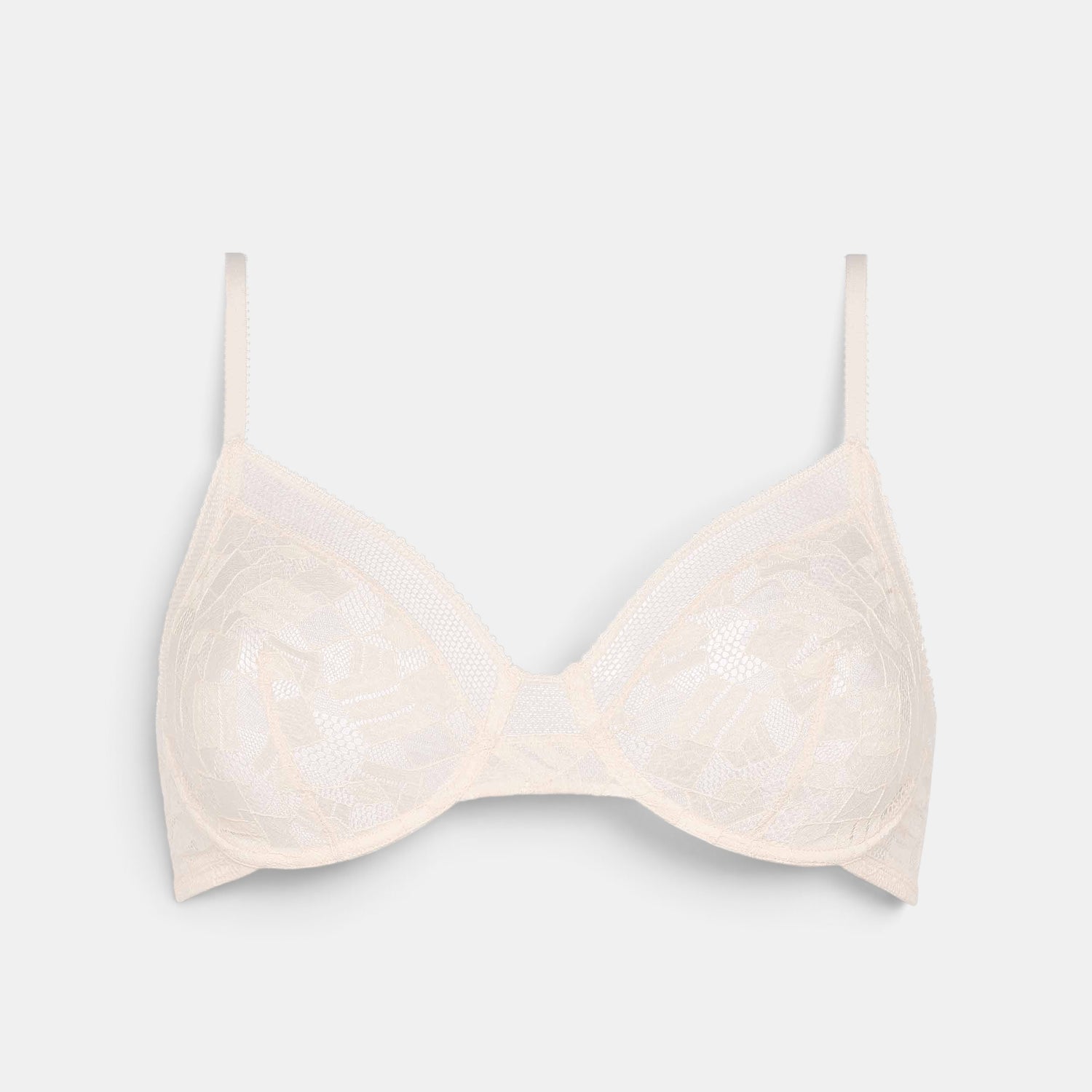 Shop Rescue Spa Paradis full-cup bra in toile a beurre featuring delicate lace detailing and thin adjustable straps.