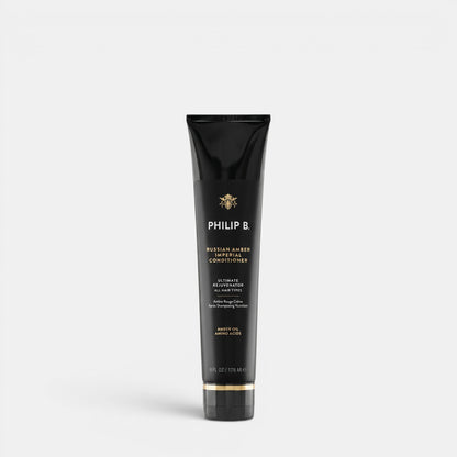 Shop Rescue Spa Philip B. Russian Amber Imperial Conditioner in a black squeeze tube for all hair types.