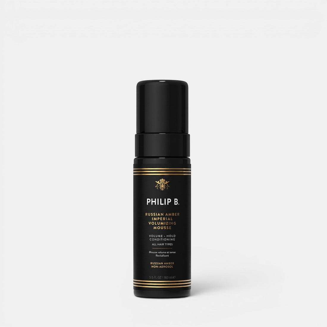 Shop Rescue Spa Philip B. Russian Amber Imperial Volumizing Mousse in a black bottle for all hair types