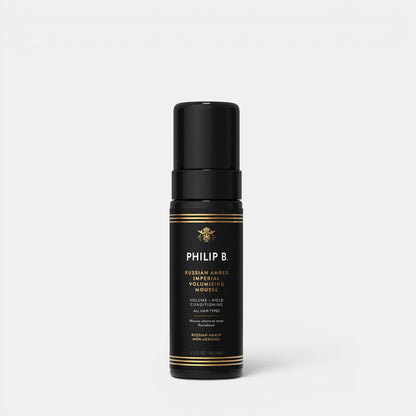 Shop Rescue Spa Philip B. Russian Amber Imperial Volumizing Mousse in a black bottle for all hair types