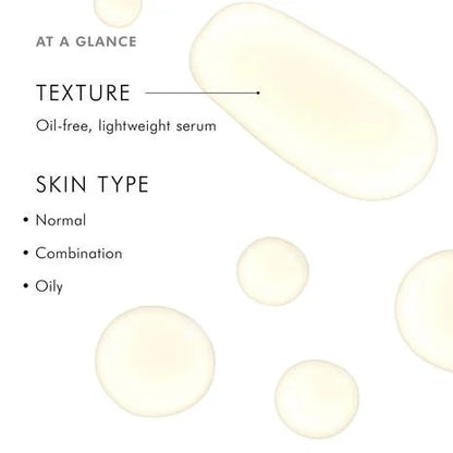 Shop Rescue Spa Phloretin CF serum texture showing lightweight, oil-free drops for normal, combination, and oily skin.