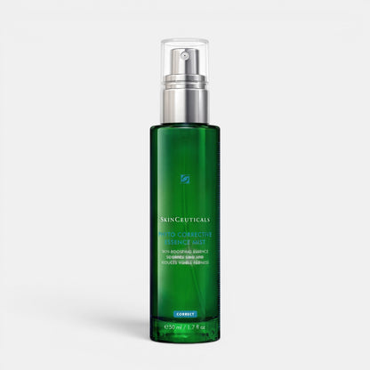 Shop Rescue Spa SkinCeuticals Phyto Corrective Essence Mist in a green spray bottle for soothing facial hydration.