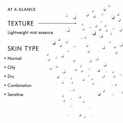 Shop Rescue Spa Phyto Corrective Essence Mist texture and skin type information graphic