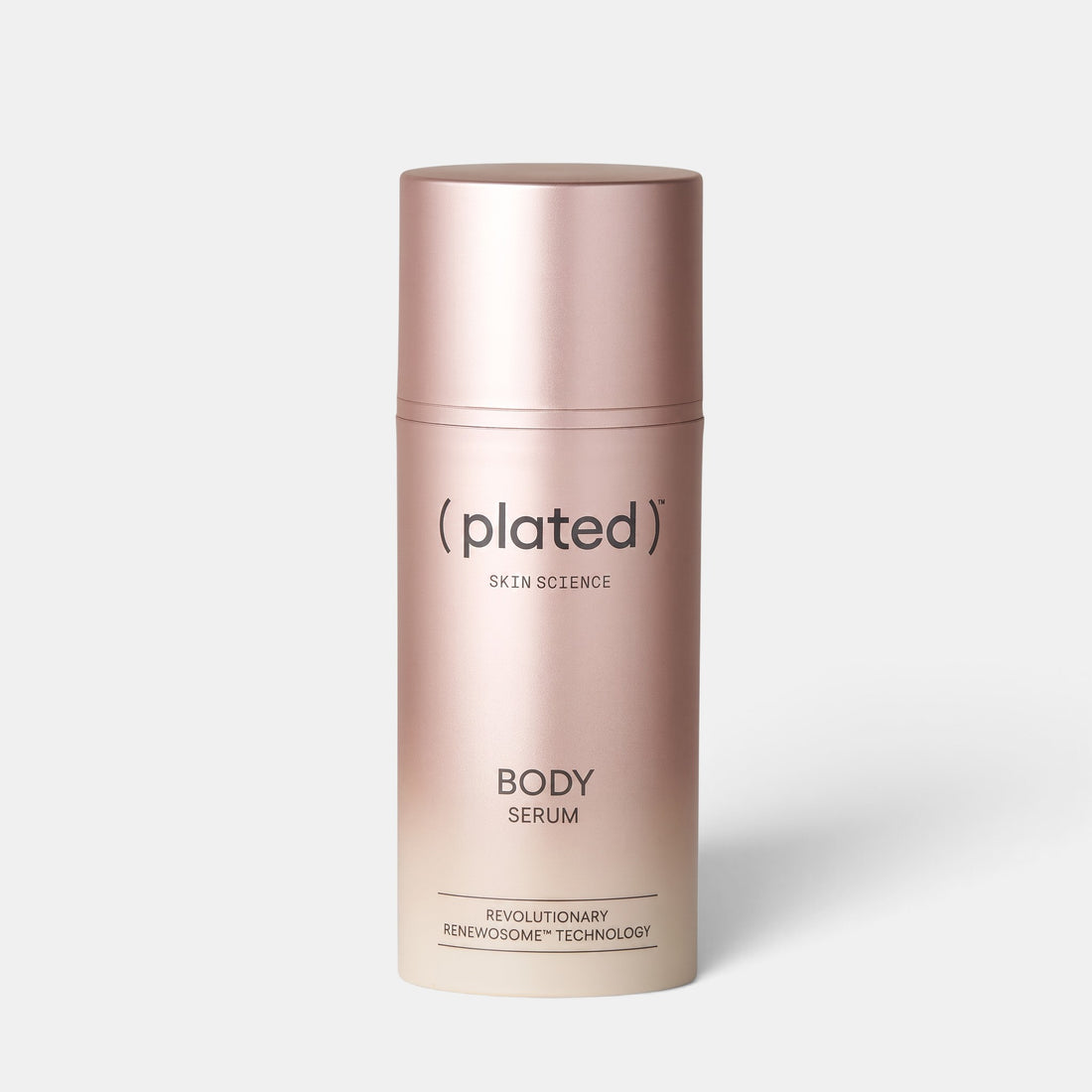 Shop Rescue Spa Plated Skin Science body serum in a rose gold cylindrical bottle for firming and smoothing skin.