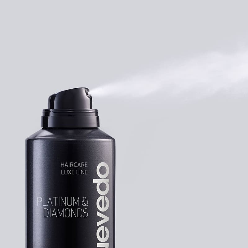 Shop Rescue Spa Miriam Quevedo Platinum and Diamonds dry shampoo spray bottle releasing a fine mist