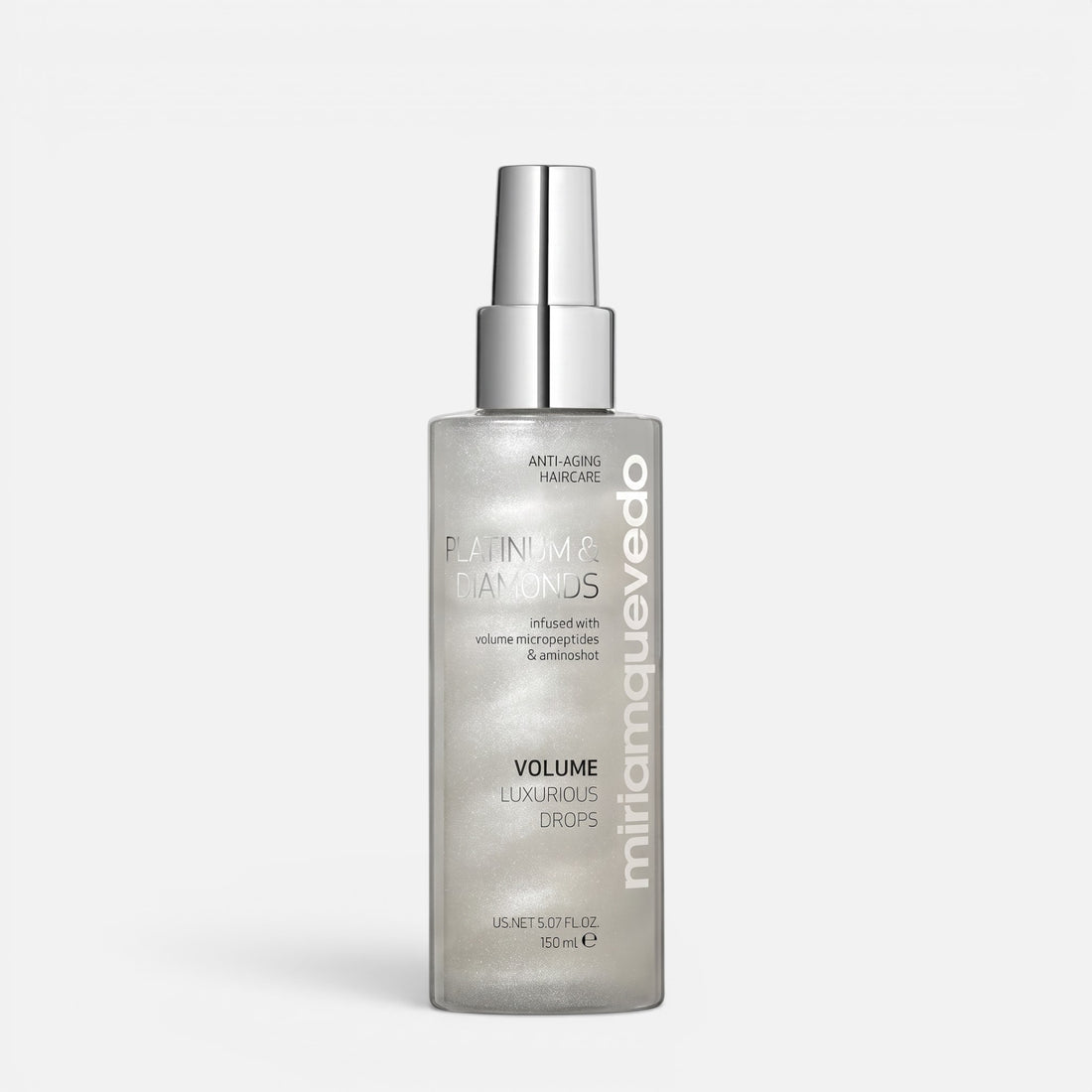 Shop Rescue Spa Platinum &amp; Diamonds Volume Luxurious Drops hair mist in a 150ml silver spray bottle.