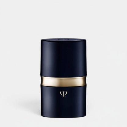 Shop Rescue Spa navy blue portable foundation brush with gold accent and logo, synthetic fibers