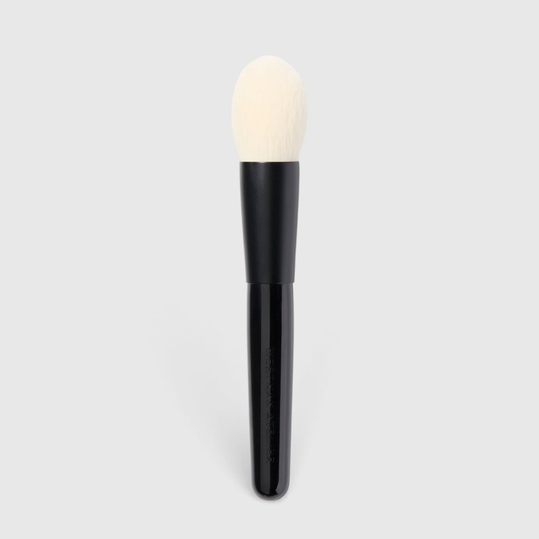 Shop Rescue Spa Powder II tapered makeup brush with soft white bristles and a black lacquered birch wood handle.