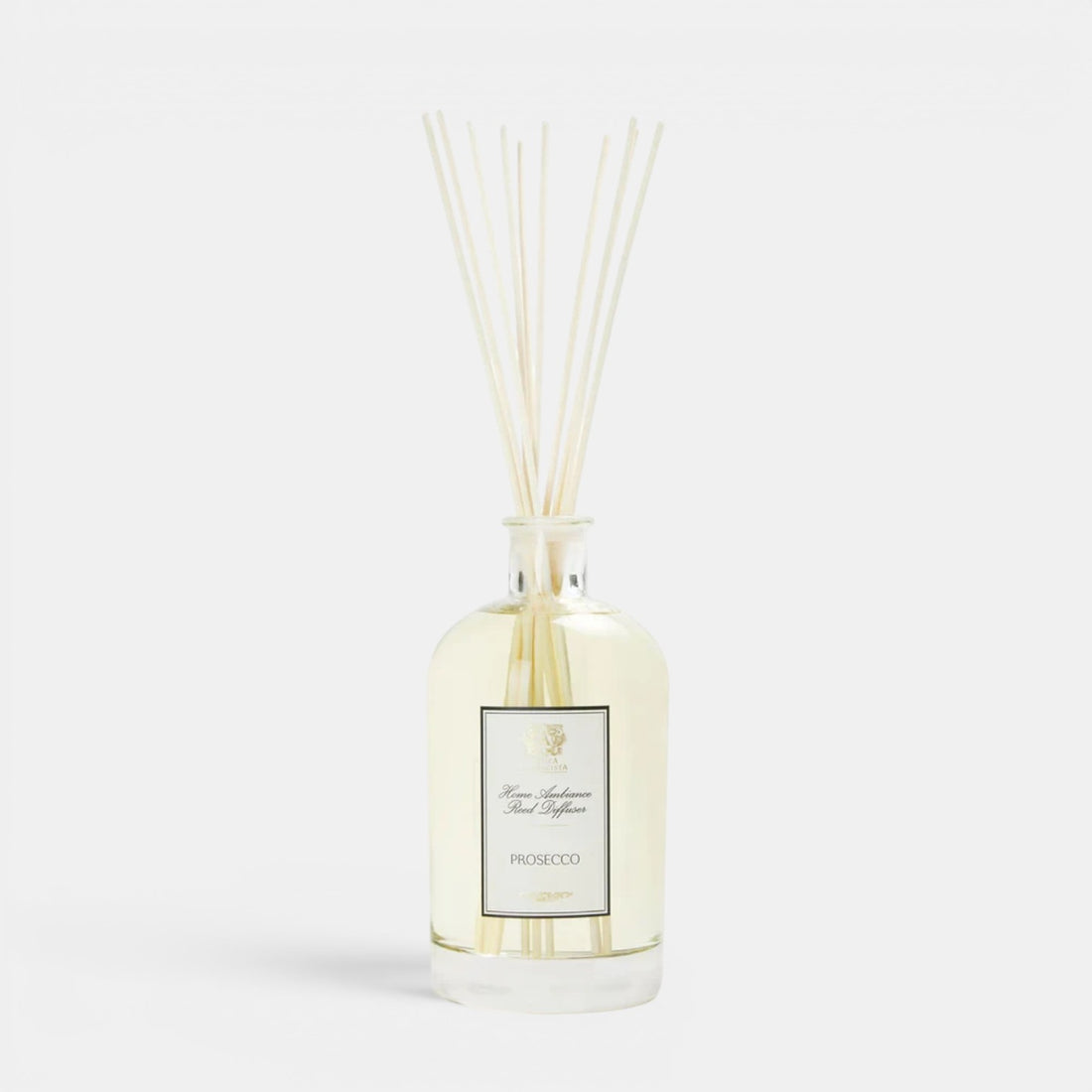 Shop Rescue Spa Prosecco reed diffuser in a clear glass bottle with light citrus and floral home fragrance oil