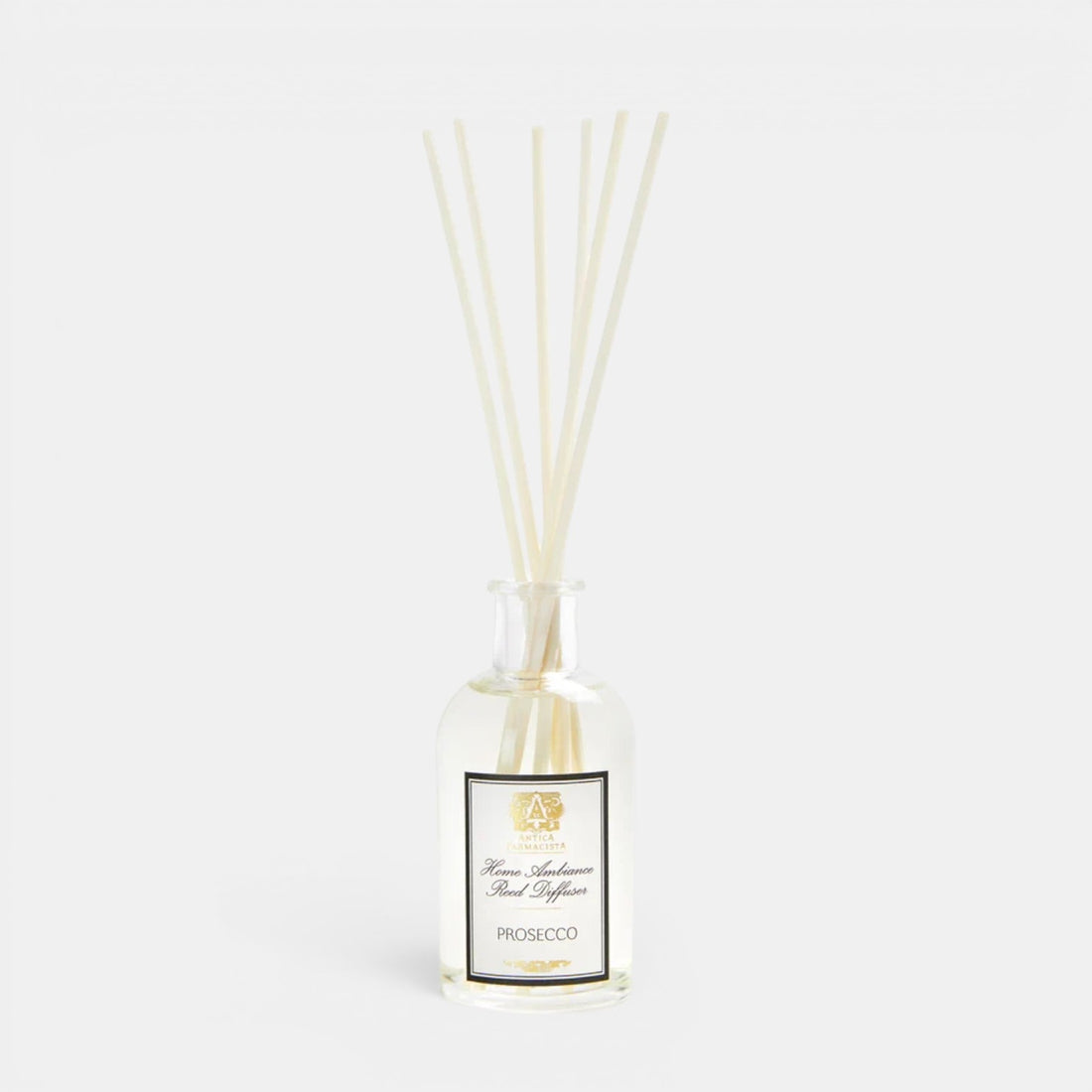 Shop Rescue Spa Prosecco reed diffuser in a clear glass bottle with white reeds for home fragrance