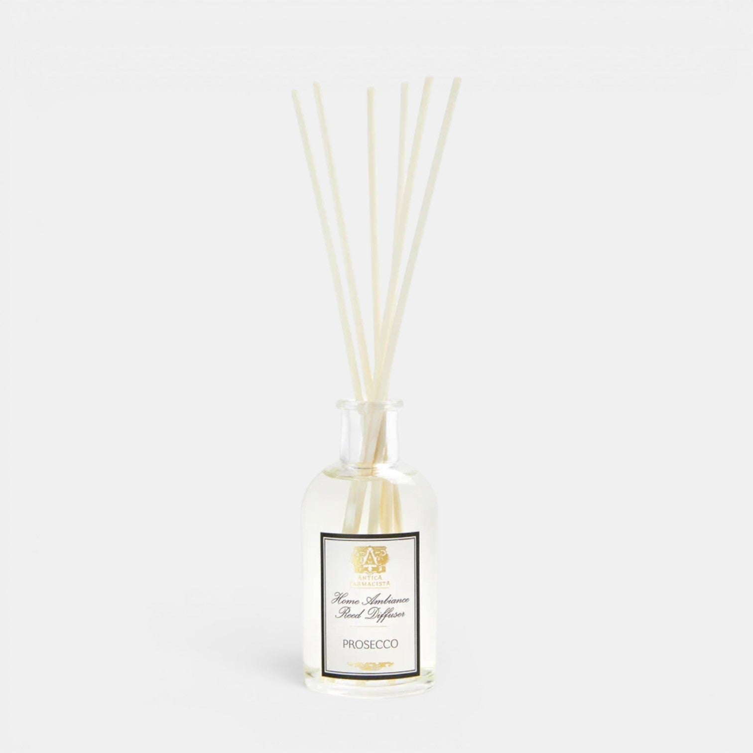 Shop Rescue Spa Prosecco reed diffuser in a clear glass bottle with white reeds for home fragrance