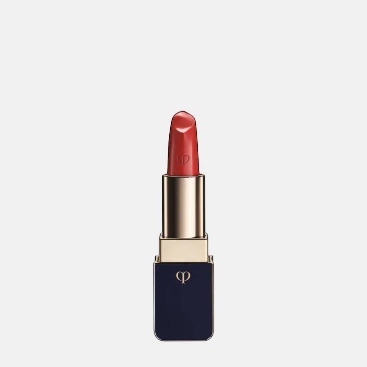 Shop Rescue Spa luxurious satin lipstick in a rich red shade with a lustrous finish and gold accents.
