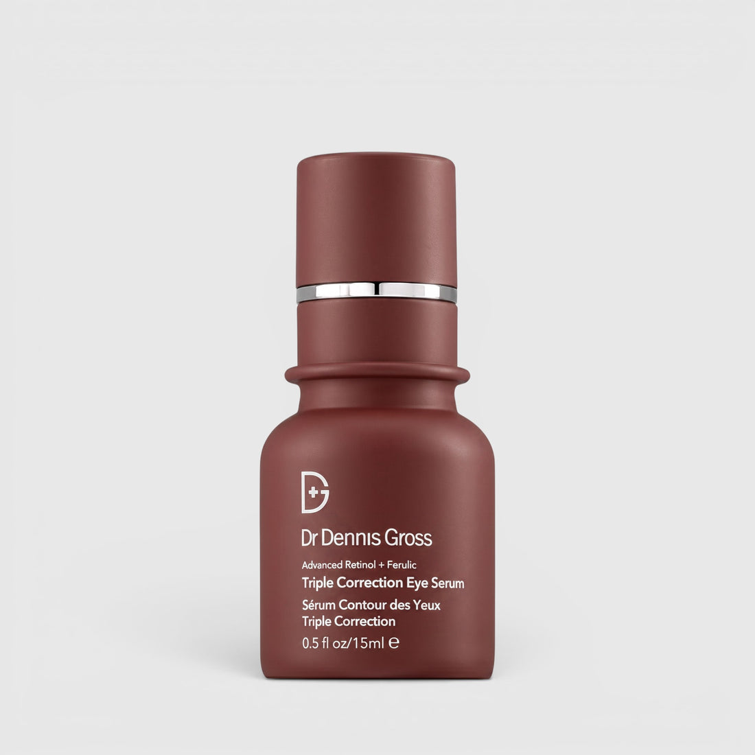 Shop Rescue Spa Dr. Dennis Gross Advanced Retinol + Ferulic Triple Correction Eye Serum in a 15ml dark red bottle.