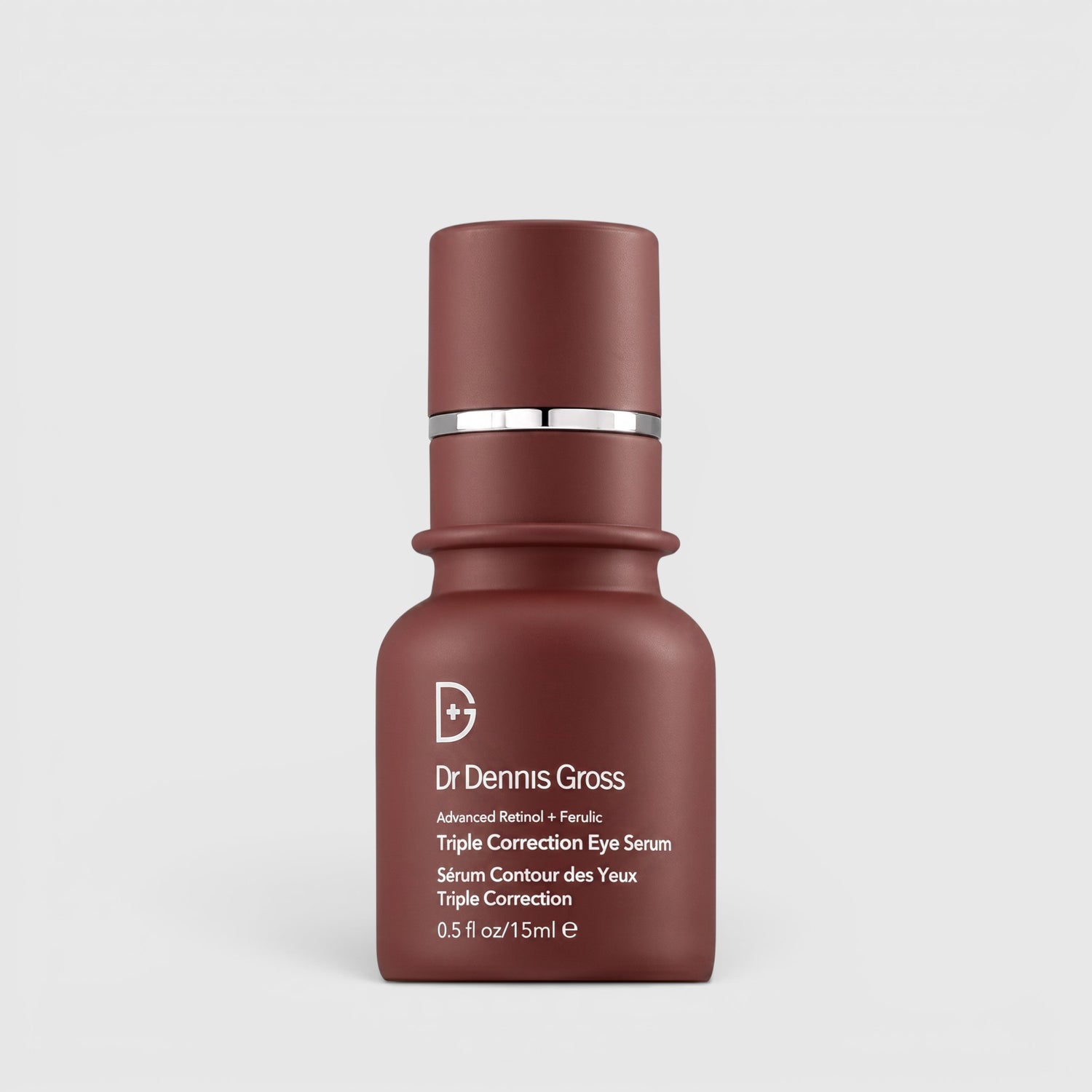 Shop Rescue Spa Dr. Dennis Gross Advanced Retinol + Ferulic Triple Correction Eye Serum in a 15ml dark red bottle.