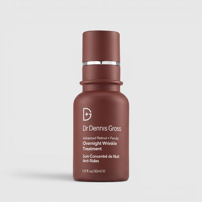 Shop Rescue Spa Dr Dennis Gross Advanced Retinol + Ferulic Overnight Wrinkle Treatment in a brown 30ml bottle