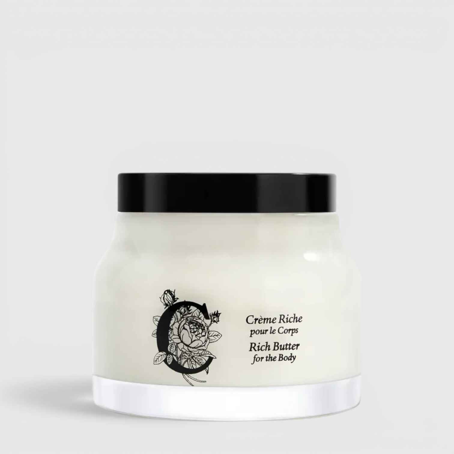 Shop Rescue Spa Rich Butter for the Body cream in a 200ml glass jar with a black lid and floral logo