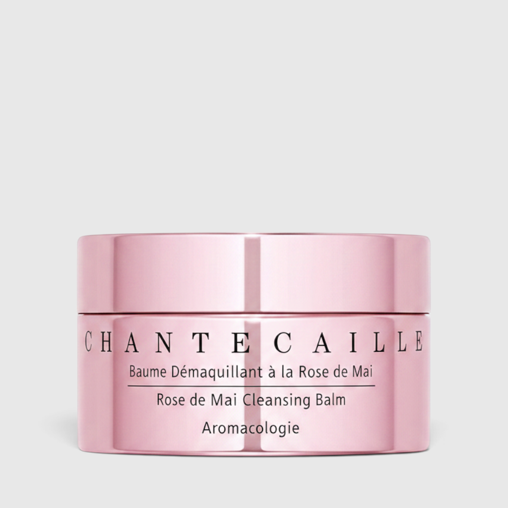 Shop Rescue Spa Chantecaille Rose de Mai Cleansing Balm in a metallic pink jar for hydrating makeup removal.