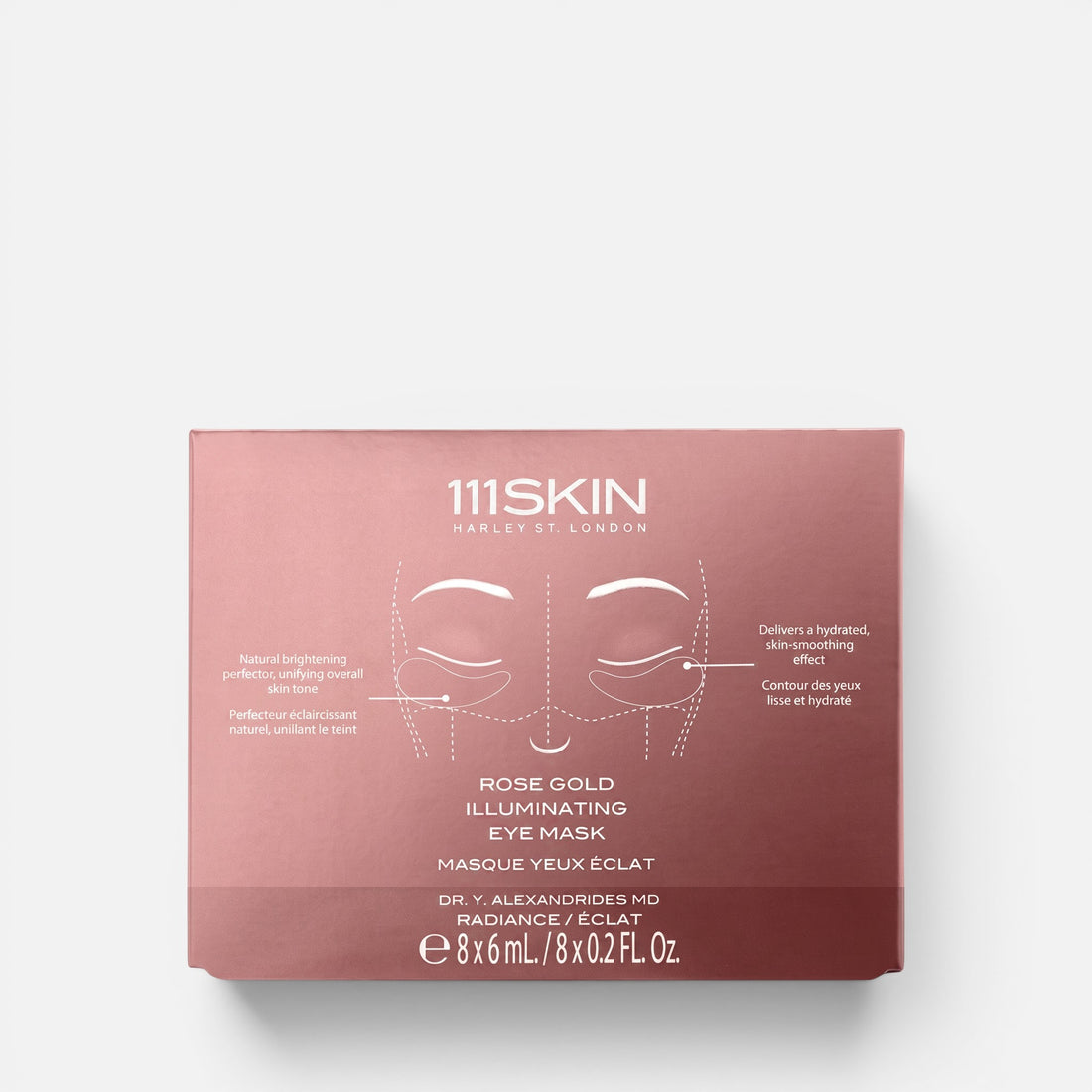 Shop Rescue Spa 111SKIN Rose Gold Illuminating Eye Mask box for brightening and hydrating the under-eye area.