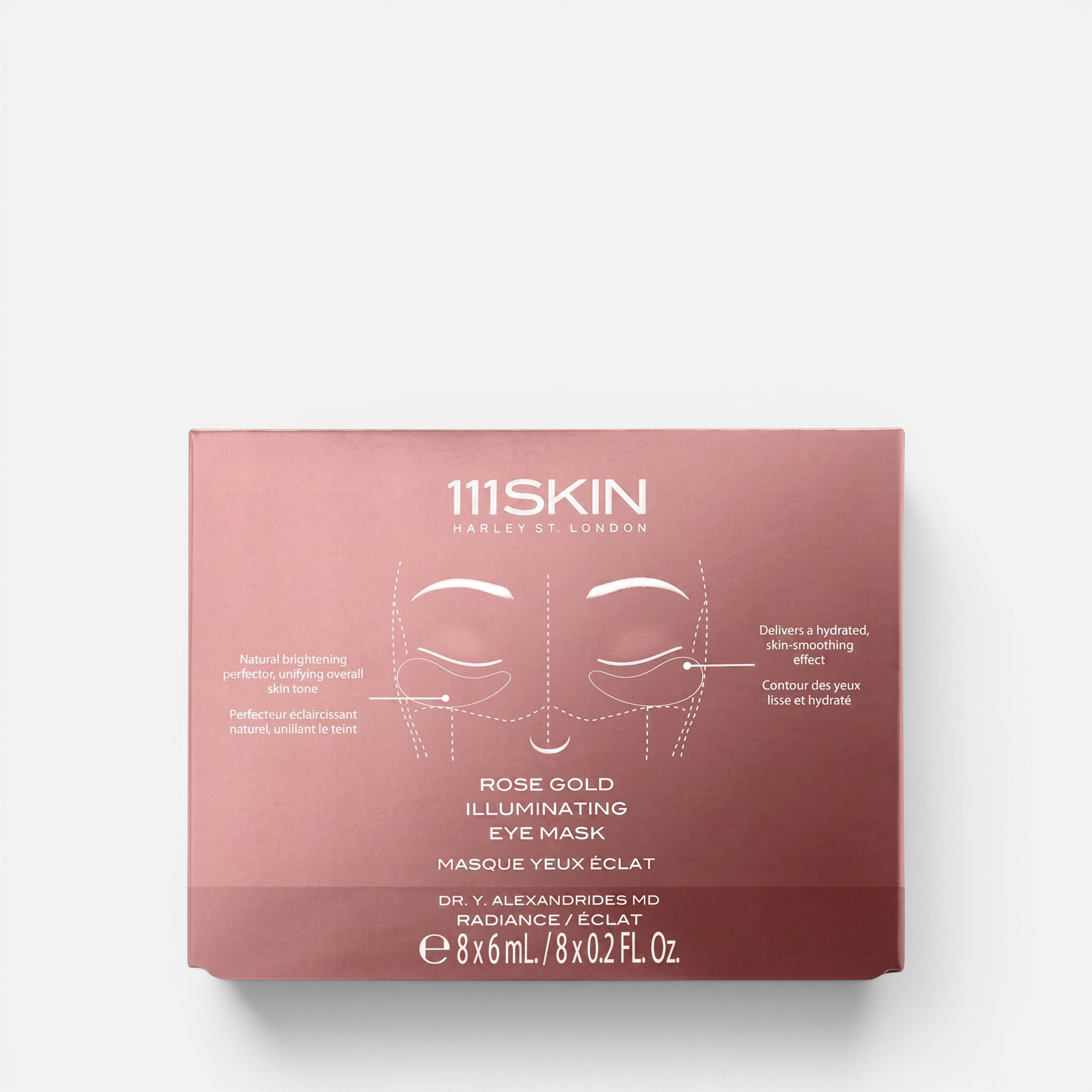 Shop Rescue Spa 111SKIN Rose Gold Illuminating Eye Mask box for brightening and hydrating the under-eye area.