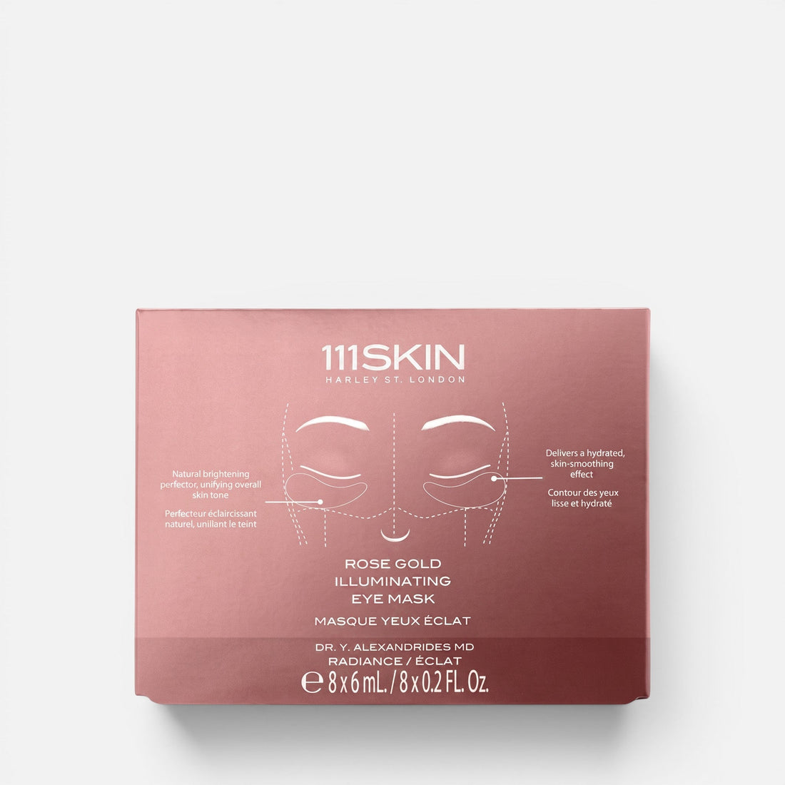 Shop Rescue Spa 111SKIN Rose Gold Illuminating Eye Mask box for brightening and hydrating the under-eye area.