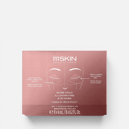 Shop Rescue Spa 111SKIN Rose Gold Illuminating Eye Mask box for brightening and hydrating the under-eye area.