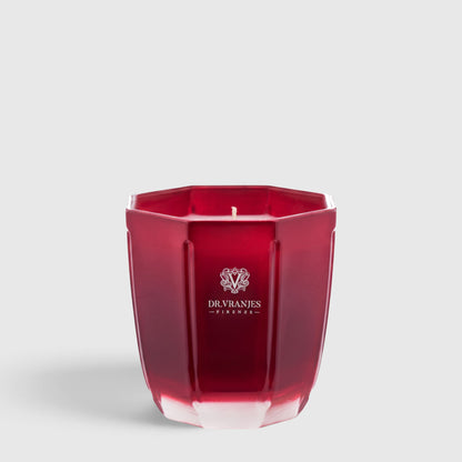 Shop Rescue Spa Rosso Nobile scented candle in a faceted red glass vessel with Dr. Vranjes Firenze logo