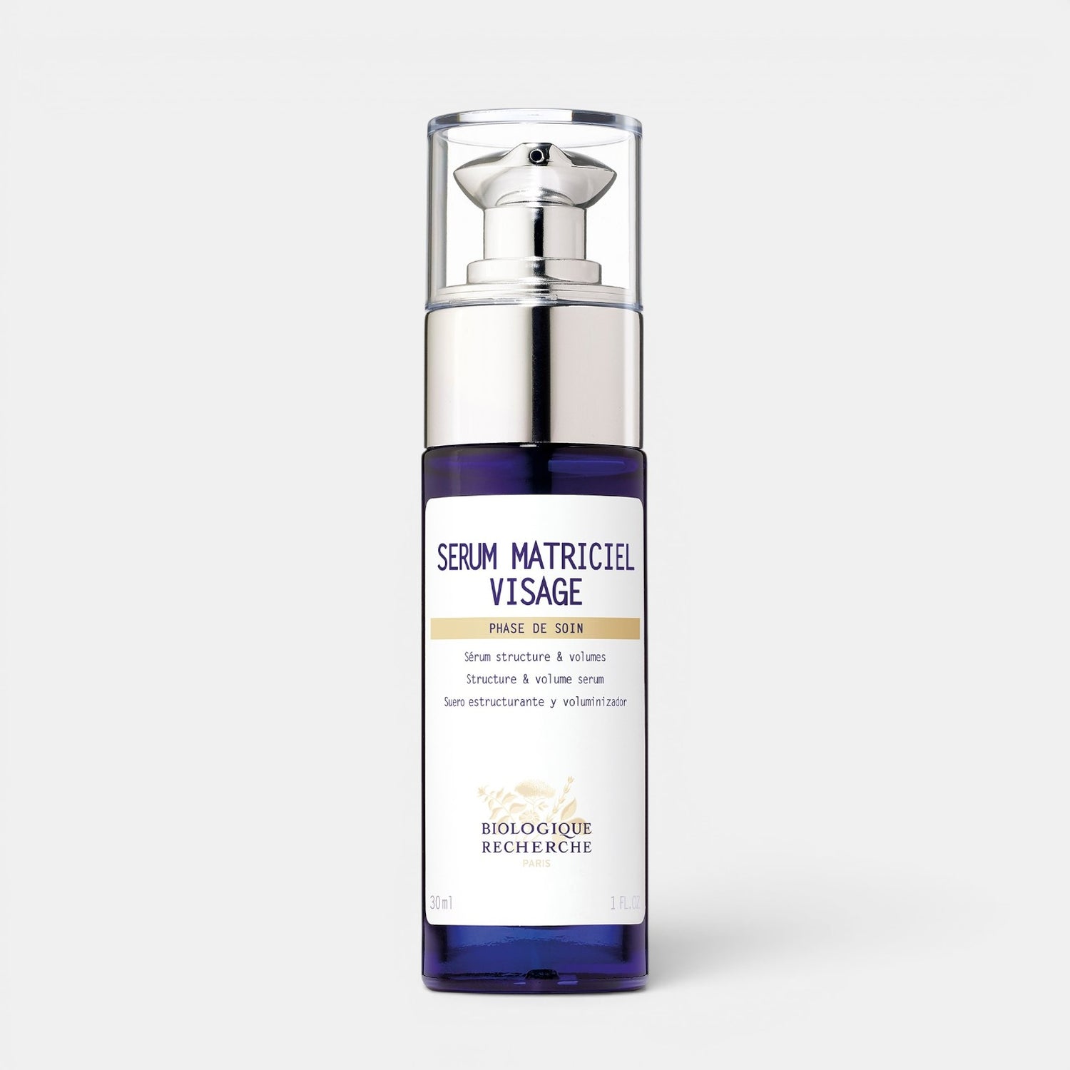 Shop Rescue Spa Serum Matriciel Visage tightening and lifting face serum in a 30ml blue glass pump bottle.