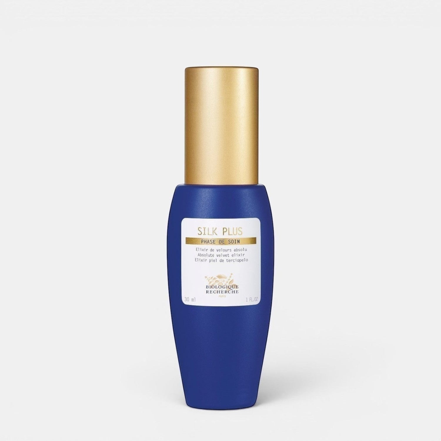Shop Rescue Spa Serum Silk Plus in a blue bottle with a gold cap for mattifying and balancing sensitive oily skin.